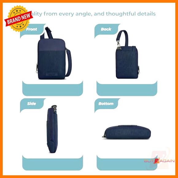 Anti-Theft Mini Crossbody Bag RFID Blocking Slash-Resistant Stadium Compliant - Picture 6 of 7